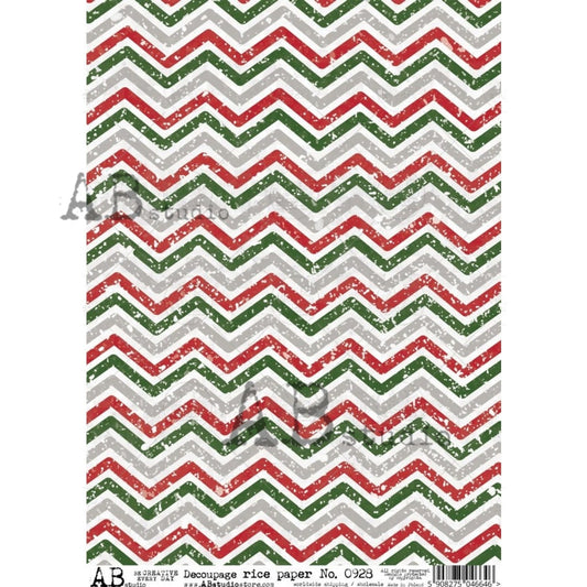 AB Studios Christmas Chevron Rice Paper A4 0928