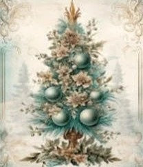 Limited Edition, LaBlanche, Blue Christmas 3 Trees, no 5, A4 plus, Rice Paper