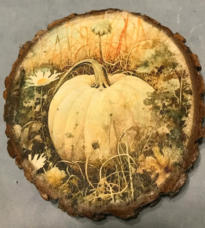 Rustic 4 Pumpkin, Decoupage Wood Coasters, Water Resistant