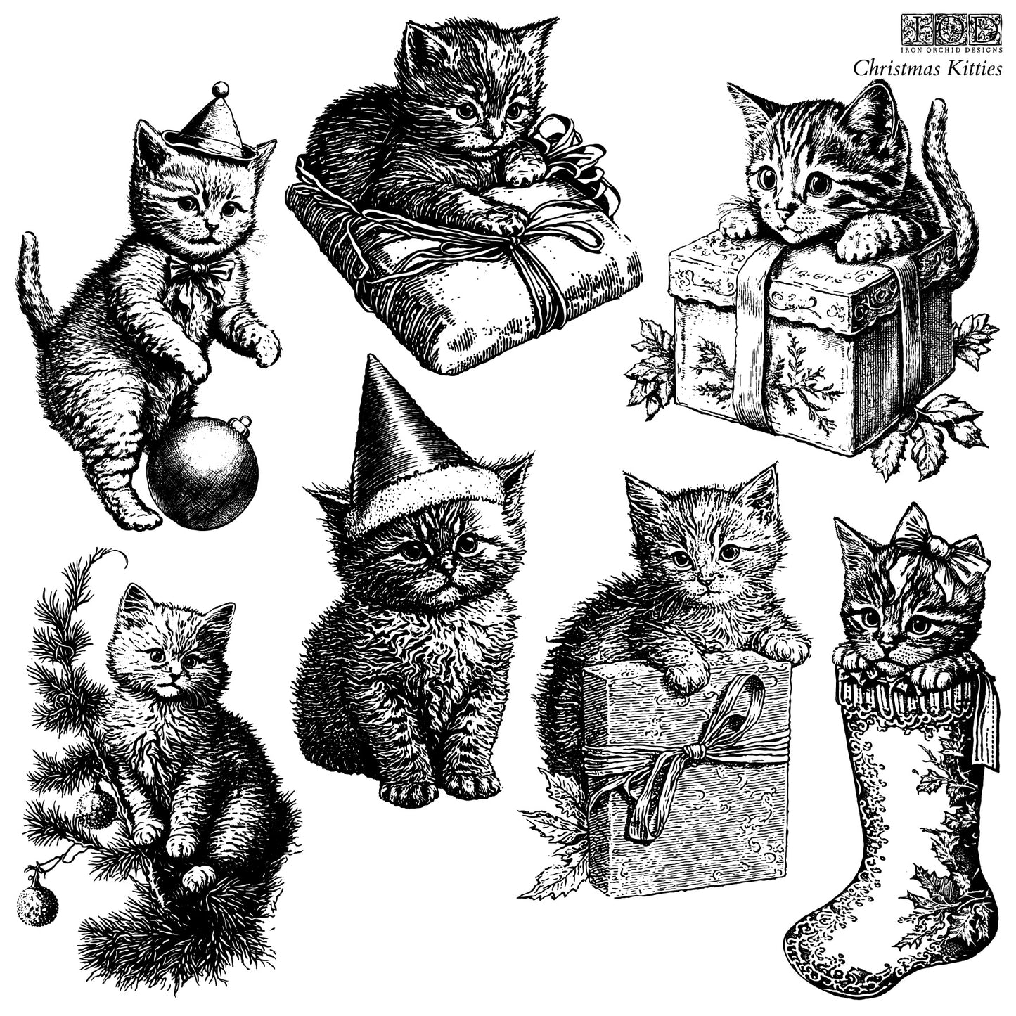 Christmas Kitties Stamp Set by IOD Limited Edition