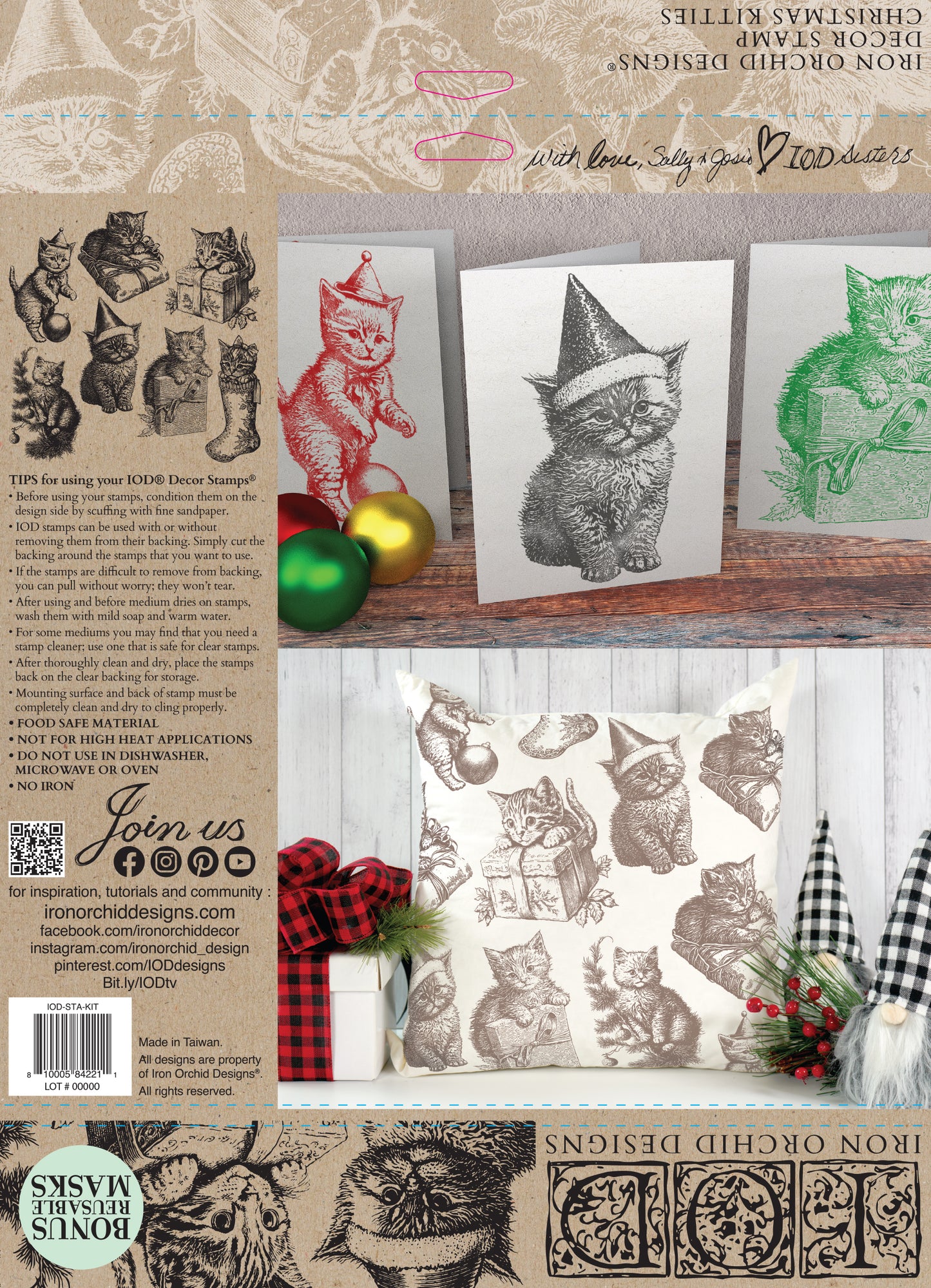 Christmas Kitties Stamp Set by IOD Limited Edition