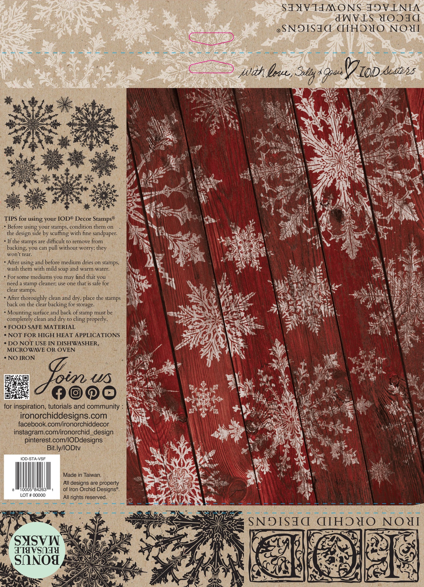 IOD Holiday Release Vintage Snowflakes Stamp Set by IOD