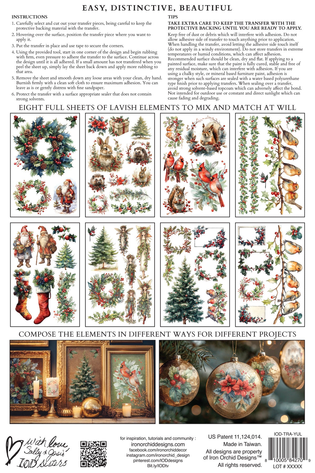 IOD Holiday Release,Yuletide Transfer 8×12 PAD