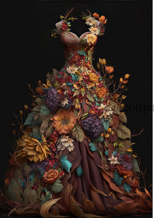 Decoupage Queen Autumn Gowns Rice Paper (AI Assisted)