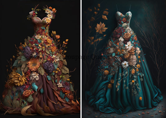 Decoupage Queen Autumn Gowns Rice Paper (AI Assisted)