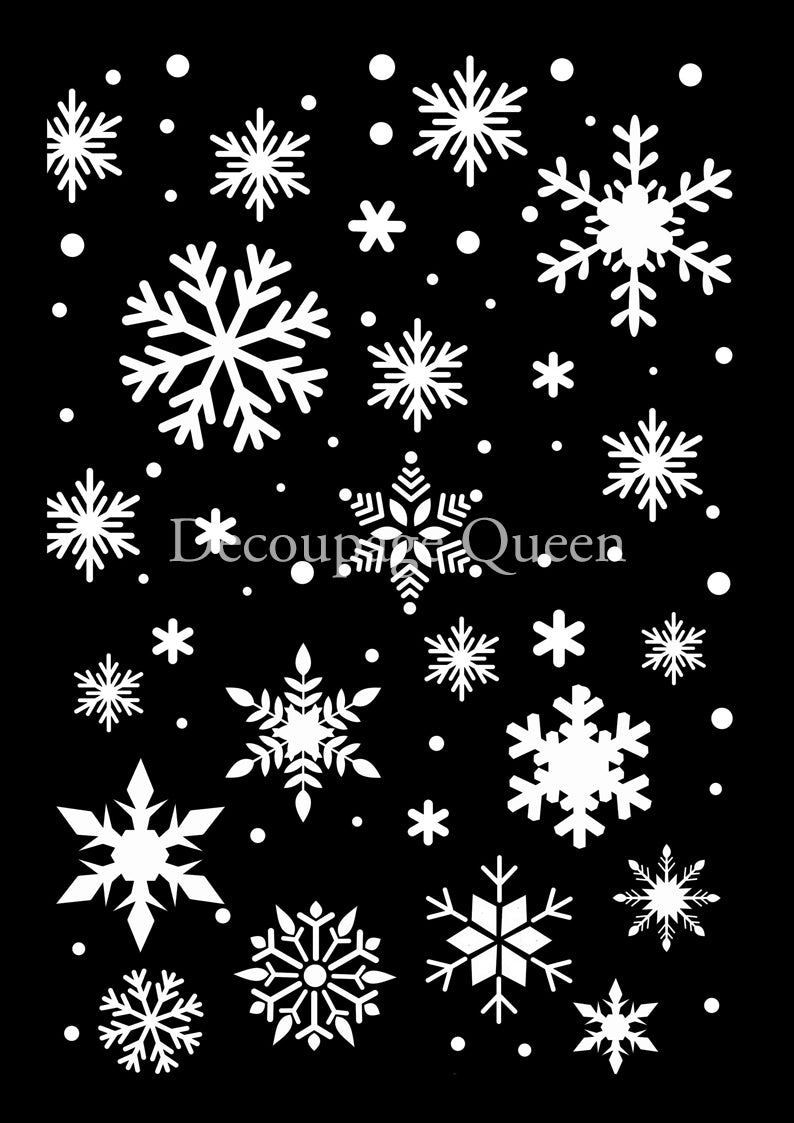 Decoupage Queen Falling Snowflakes Stencil