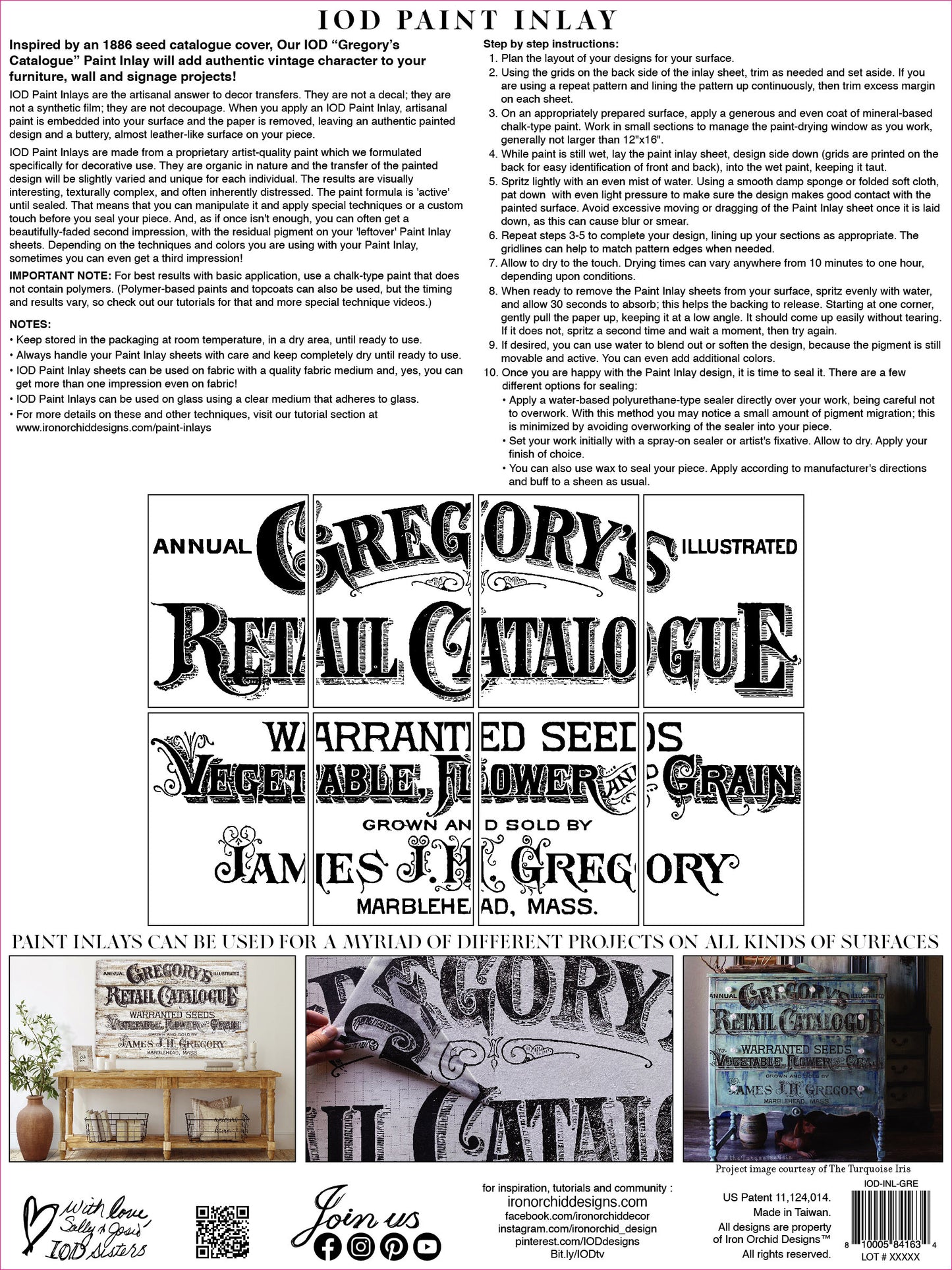 Gregory's Catalogue, Paint InLay  By IOD