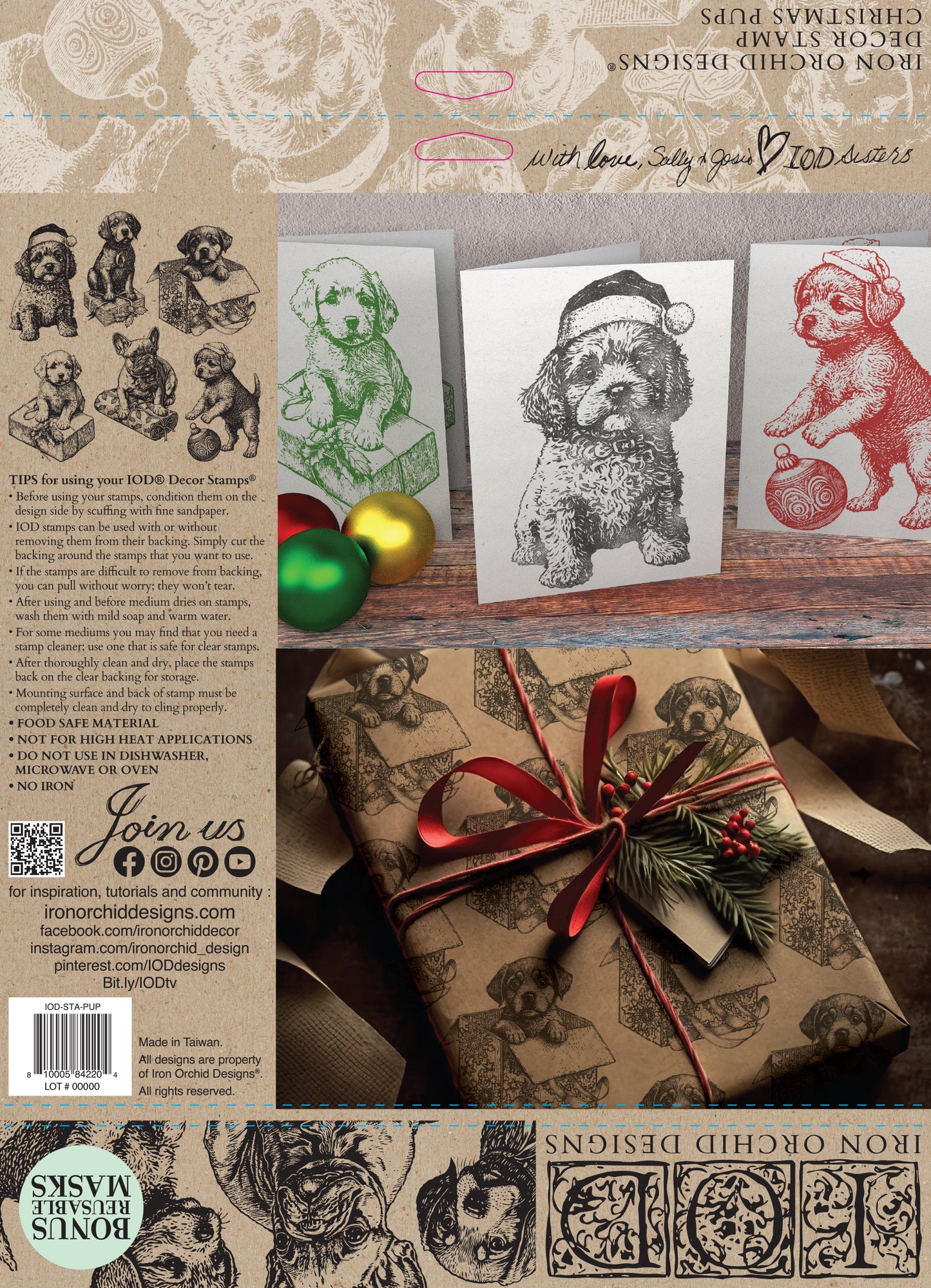 Christmas Pups Stamp Set by IOD Limited Edition