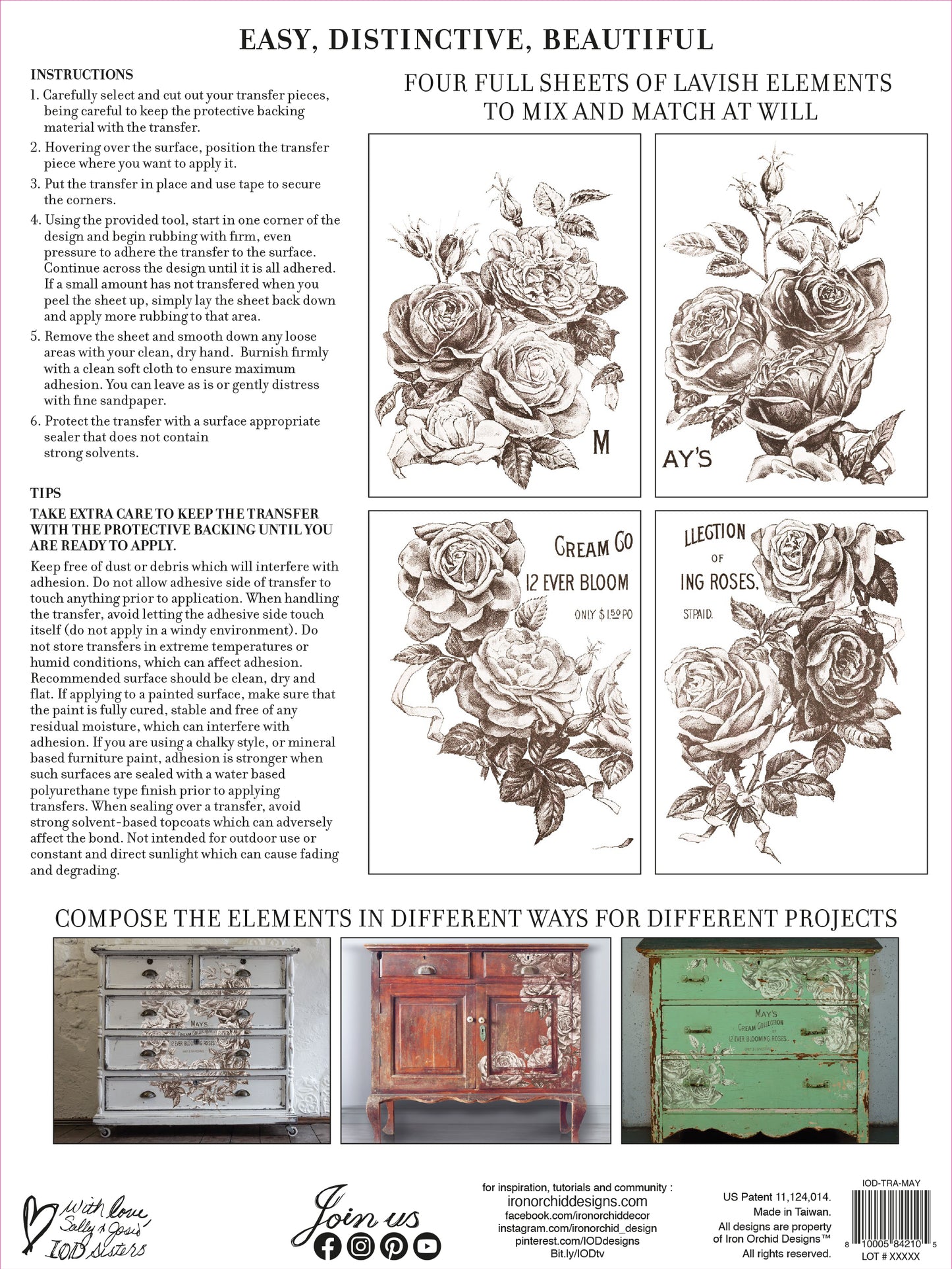 May's Roses 4 page Transfer By IOD