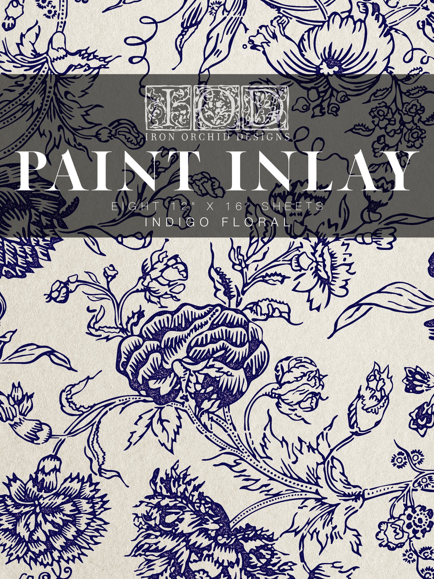 Indigo Floral, Paint InLay  By IOD