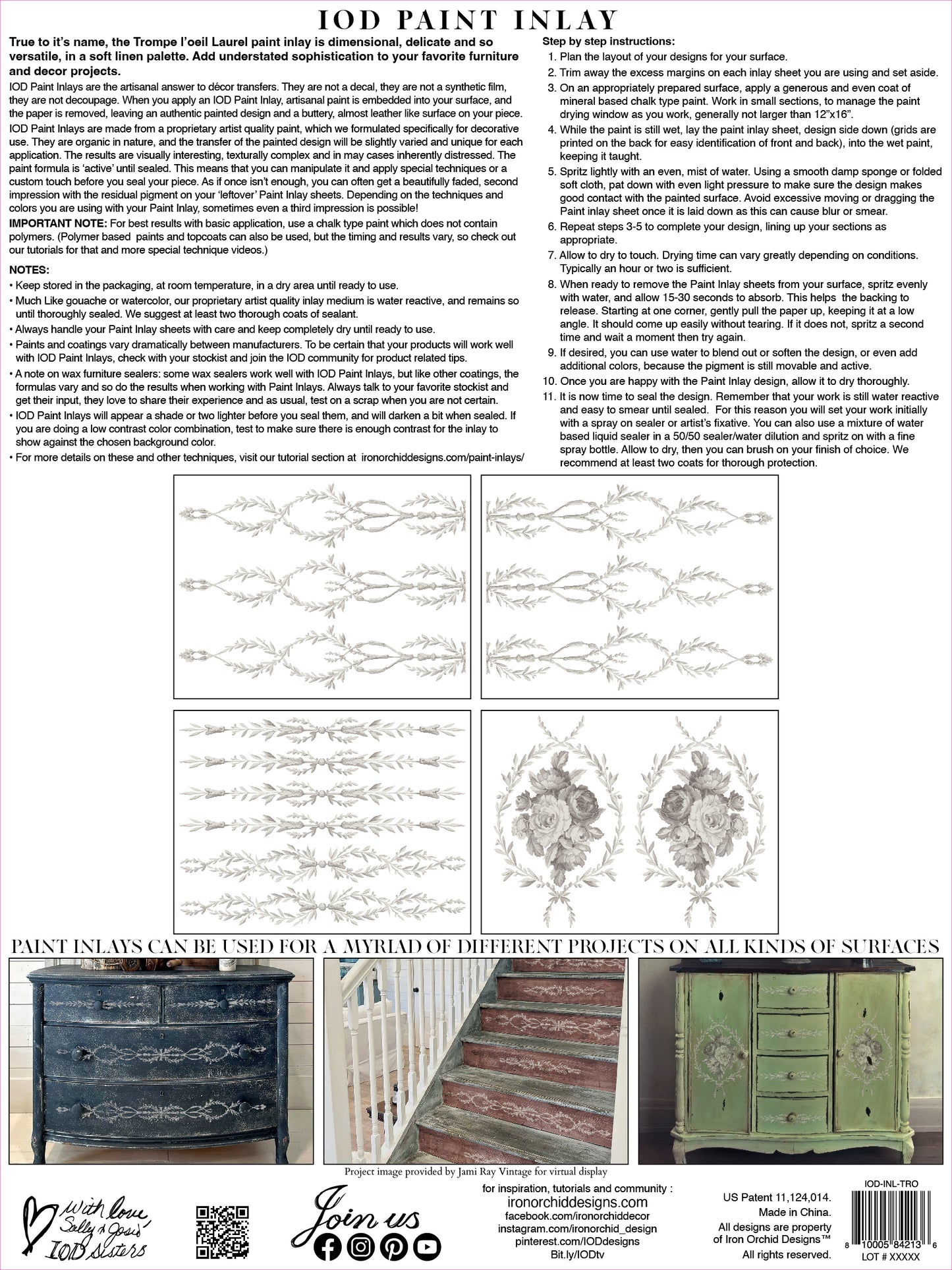 Trompe L'oeil Laurel Paint InLay  By IOD