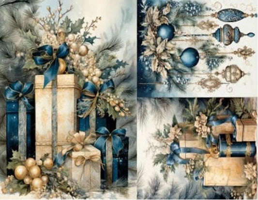 Limited Edition, LaBlanche, Blue Christmas Gifts 6 A4 plus, Rice Paper