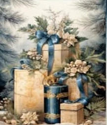 Limited Edition, LaBlanche, Blue Christmas Gifts 6 A4 plus, Rice Paper