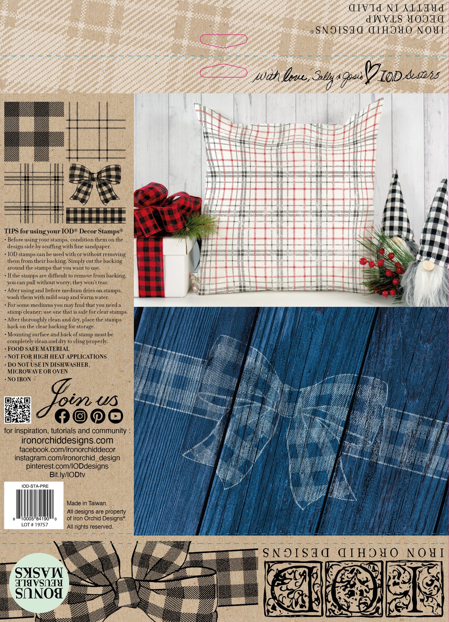 PRETTY in PLAID Stamp Set by IOD