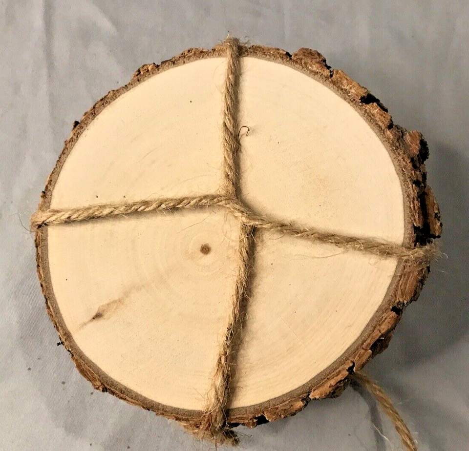 4 Unsealed Raw Pine Wood Rounds Hand Crafted Rough Cut Wood Primitive