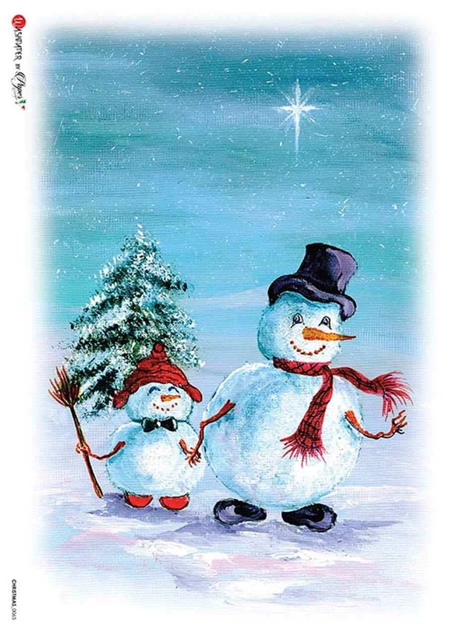 Paper Designs Winter Snowman Rice Paper A4