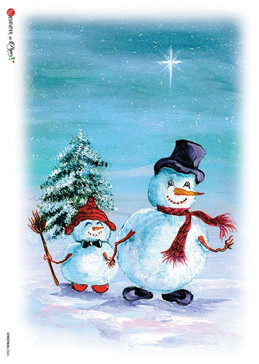 Paper Designs Winter Snowman Rice Paper A4